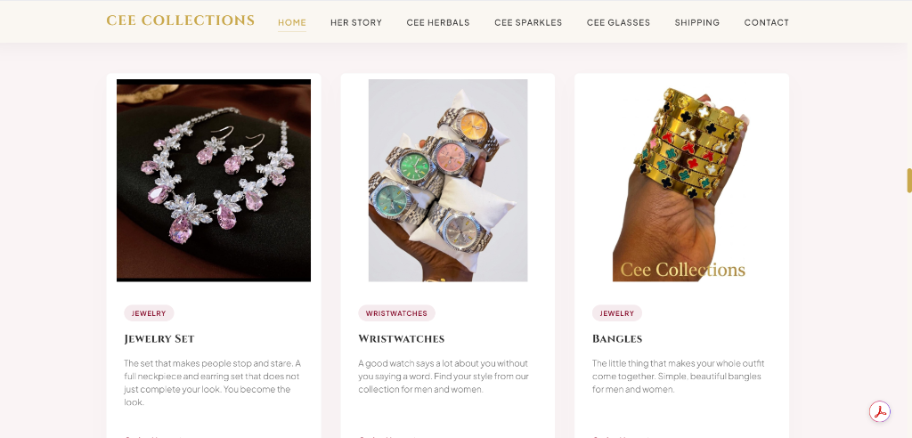 Cee Collections Premium Wristwatches and Accessories Display