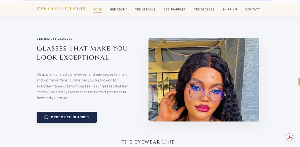 Cee Collections Beauty Glasses Banner